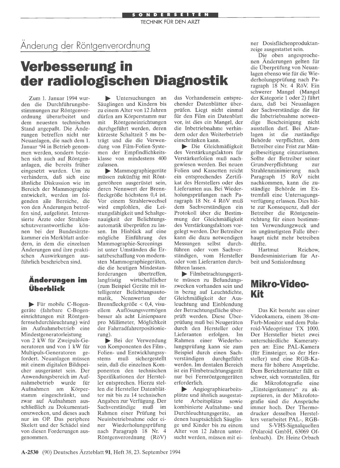 Vorschauseite 1: Änderung der Röntgenverordnung: Verbesserung in der radiologischen Diagnostik