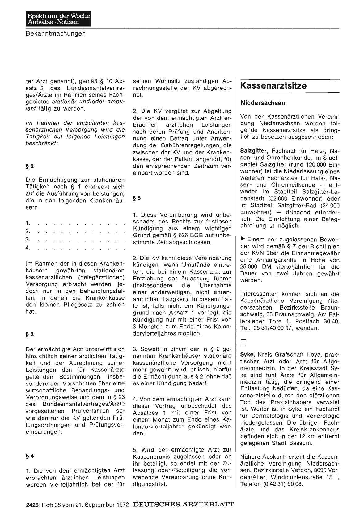 Vorschauseite 1: Kassenarztsitze