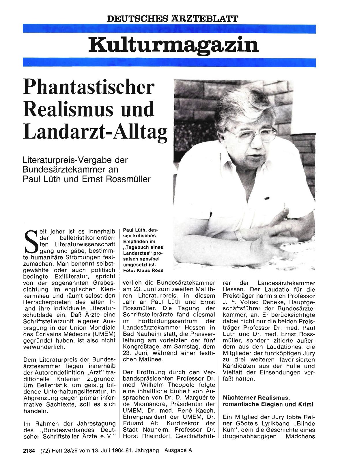 Vorschauseite 1: Phantastischer Realismus und Landarzt-Alltag
