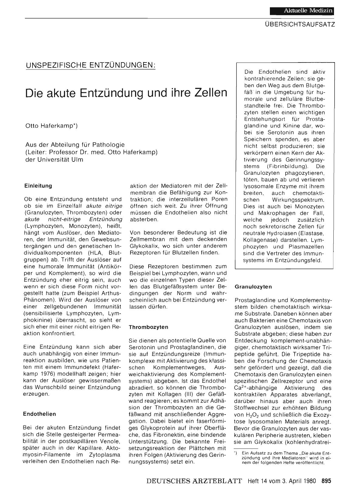 Vorschauseite 1: Unspezifische Entzündungen: Die akute Entzündung und ihre Zellen