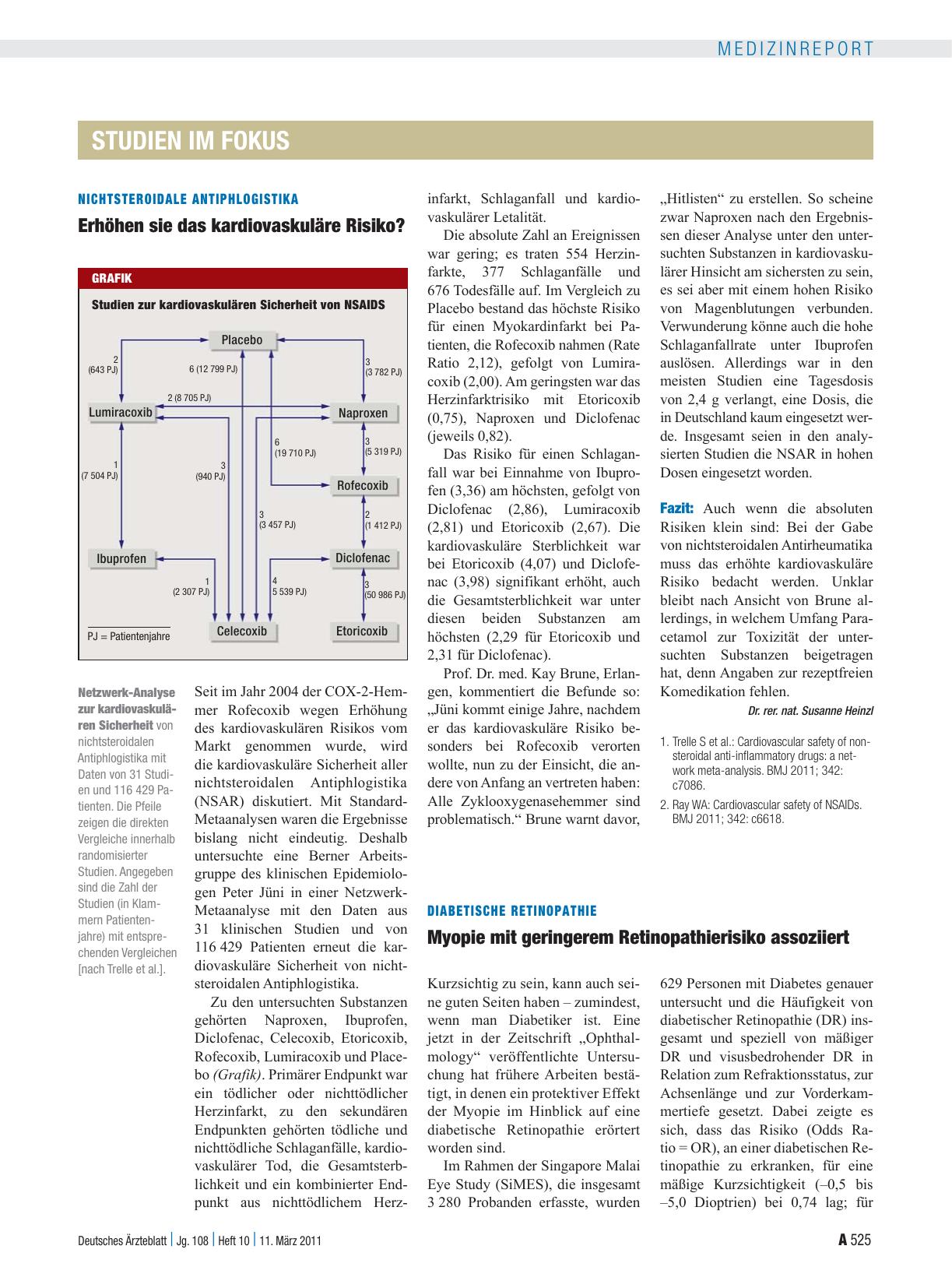 Vorschauseite 1: Nichtsteroidale Antiphlogistika: Erhöhen sie das kardiovaskuläre Risiko?