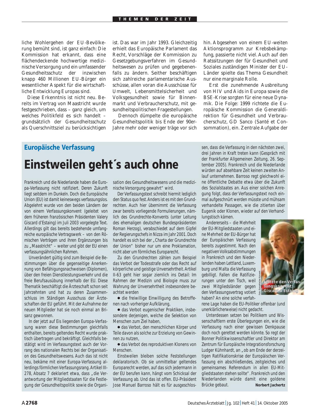 Vorschauseite 1: Europäische Verfassung: Einstweilen geht´s auch ohne