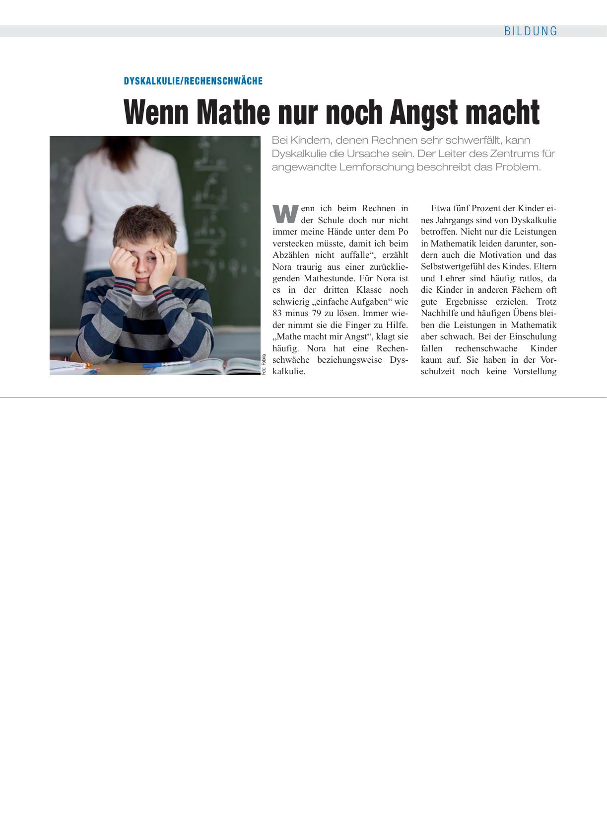 Vorschauseite 1: Dyskalkulie/Rechenschwäche: Wenn Mathe nur noch Angst macht