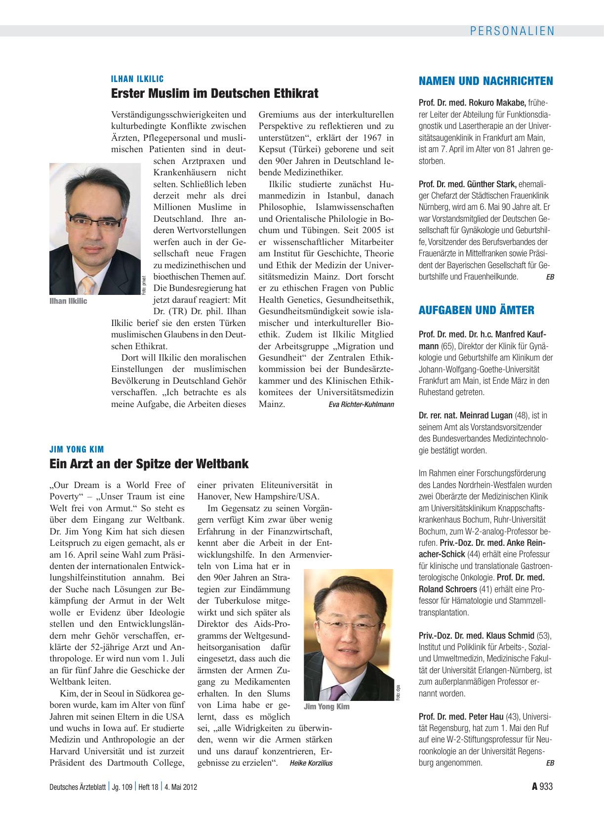 Vorschauseite 1: Jim Yong Kim: Ein Arzt an der Spitze der Weltbank