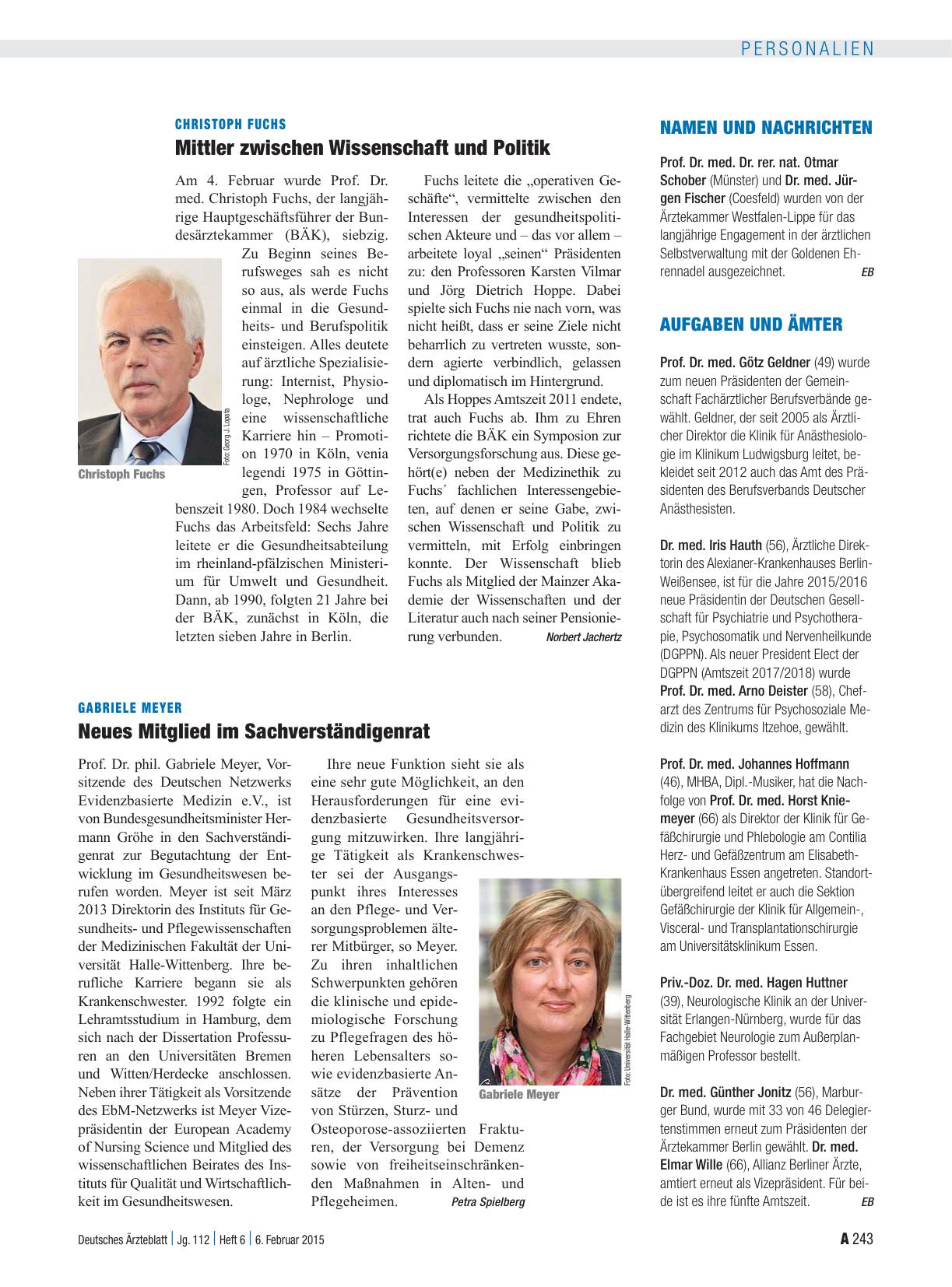 Vorschauseite 1: Namen und Nachrichten