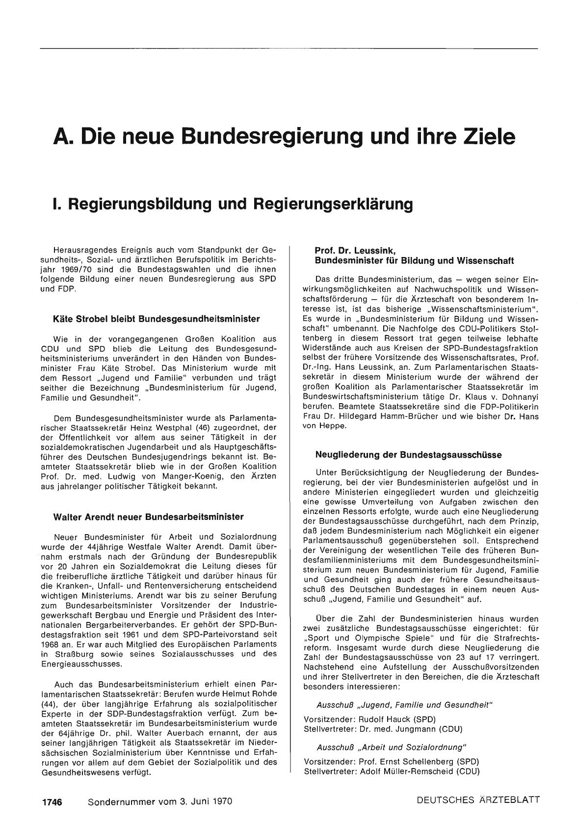 Vorschauseite 1: A. Die neue Bundesregierung und ihre Ziele: I. Regierungsbildung und Regierungserklärung