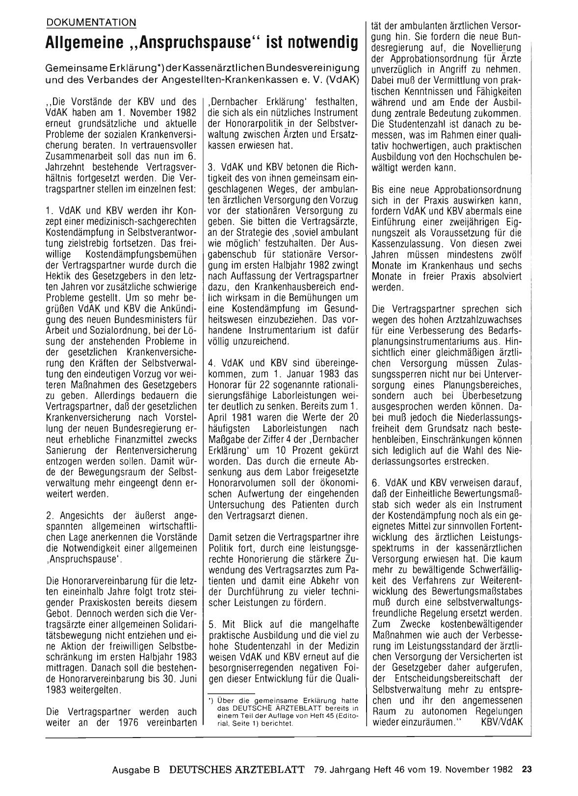 Vorschauseite 1: Allgemeine „Anspruchspause“ ist notwendig