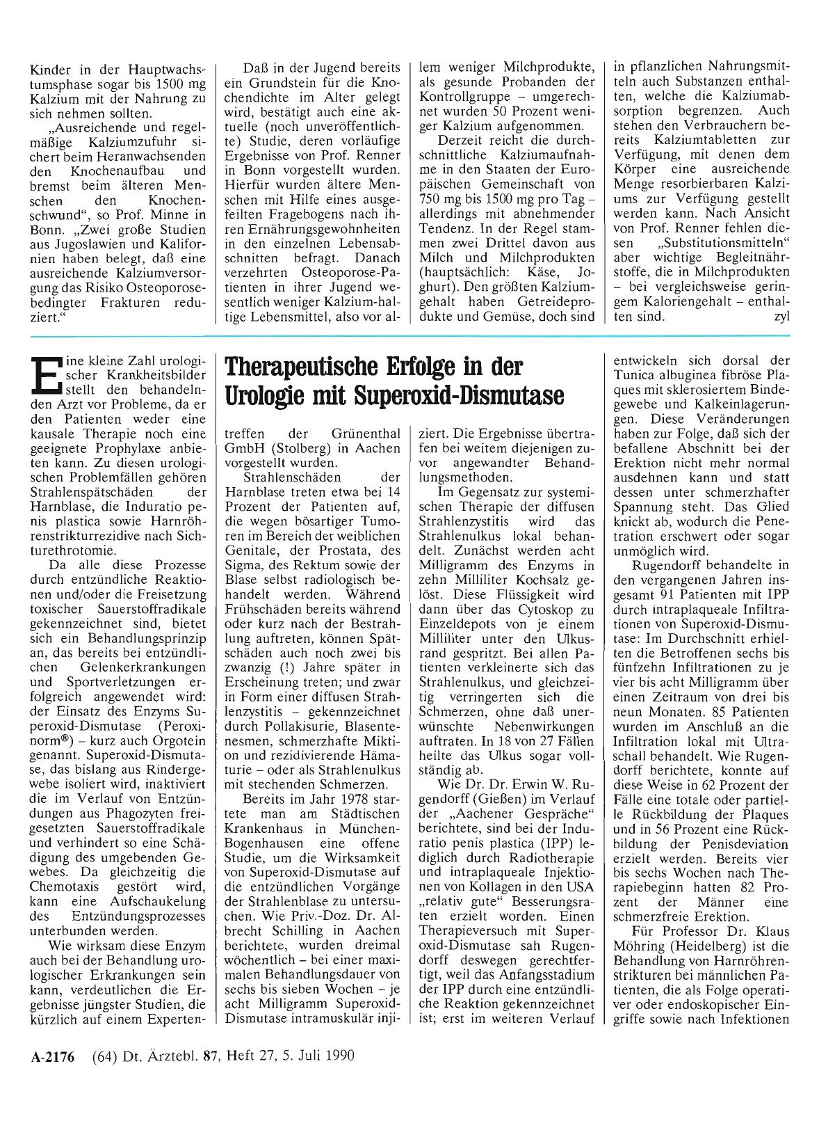 Vorschauseite 1: Therapeutische Erfolge in der Urologie mit Superoxid-Dismutase