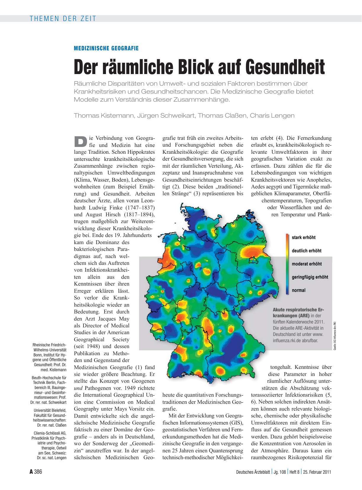 Vorschauseite 1: Medizinische Geografie: Der räumliche Blick auf Gesundheit