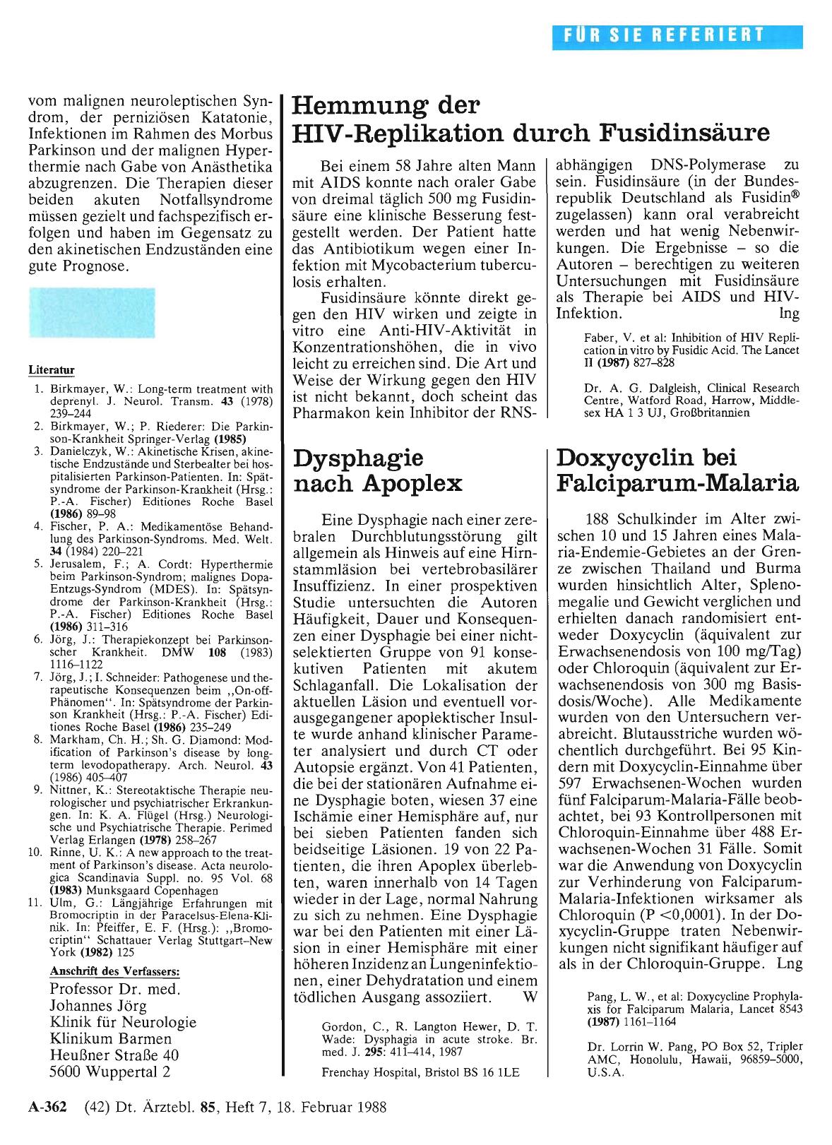 Vorschauseite 1: Dysphagie nach Apoplex