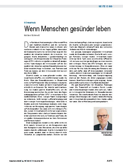 Vorschauseite 1: Klimaschutz: Wenn Menschen gesünder leben