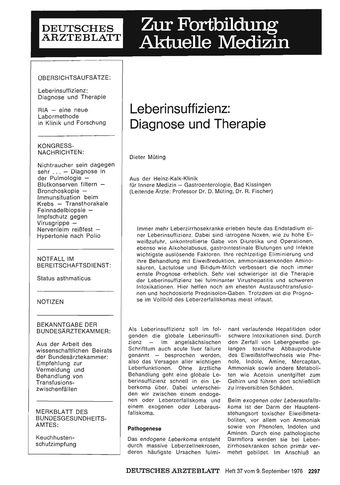 Vorschauseite 1: Leberinsuffizienz: Diagnose und Therapie