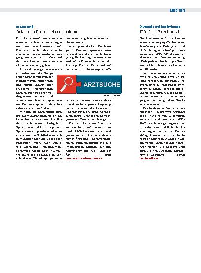 Vorschauseite 1: Arztauskunft: Detaillierte Suche in Niedersachsen
