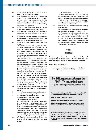 Vorschauseite 1: Fortbildungsveranstaltungen der AkdÄ – Terminankündigung