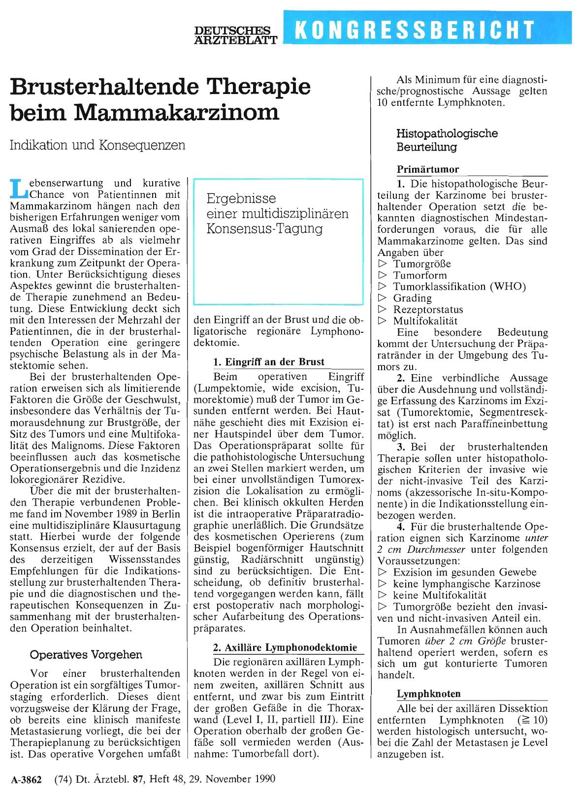Vorschauseite 1: Brusterhaltende Therapie beim Mammakarzinom: Indikation und Konsequenzen