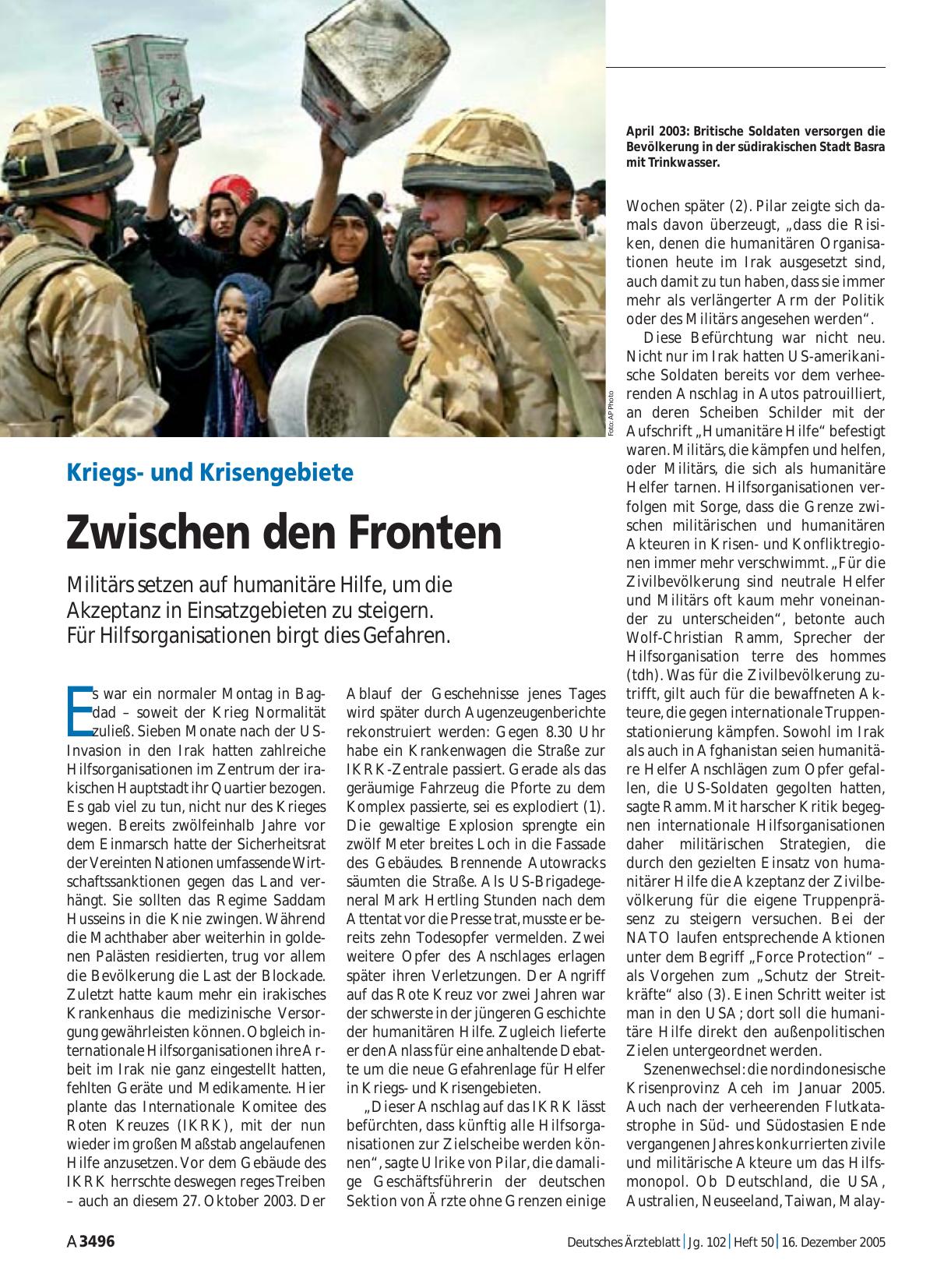Vorschauseite 1: Kriegsund Krisengebiete: Zwischen den Fronten