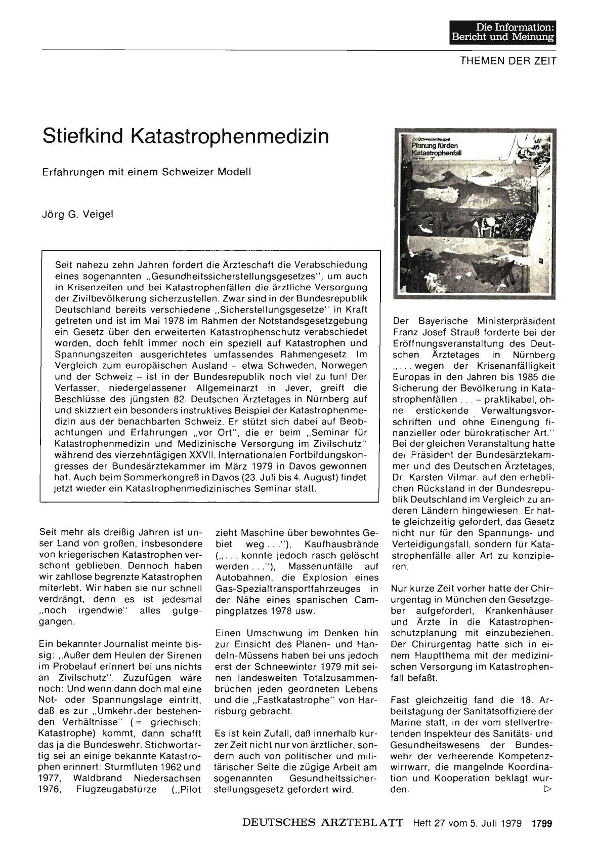 Vorschauseite 1: Stiefkind Katastrophenmedizin