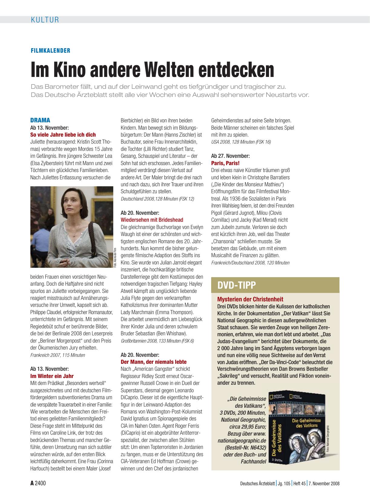 Vorschauseite 1: Filmkalender: Im Kino andere Welten entdecken