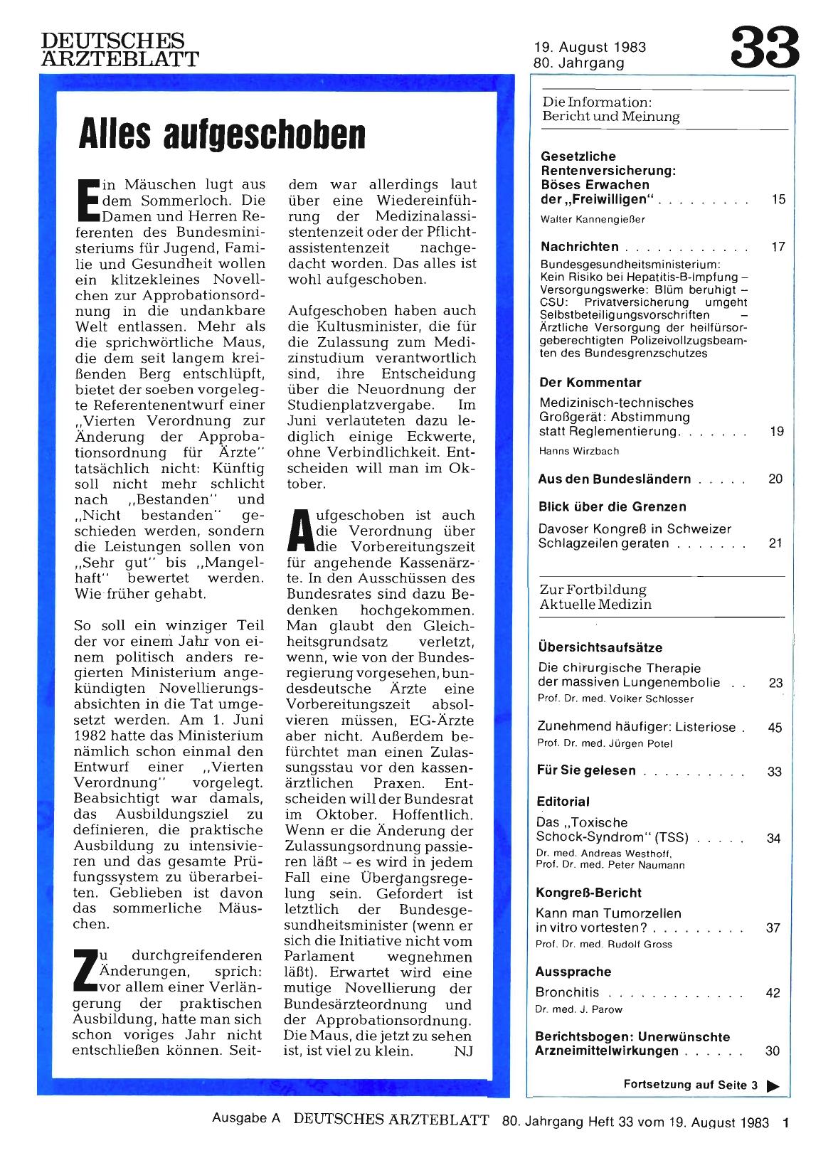 Vorschauseite 1: Alles aufgeschoben