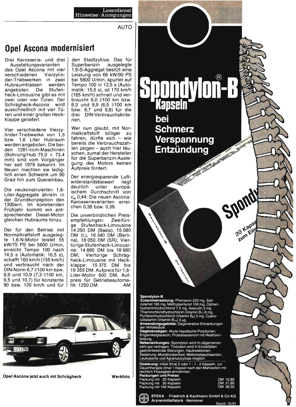 Vorschauseite 1: Opel Ascona modernisiert
