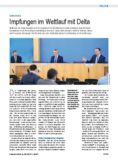 Vorschauseite 1: SARS-CoV-2: Impfungen im Wettlauf mit Delta