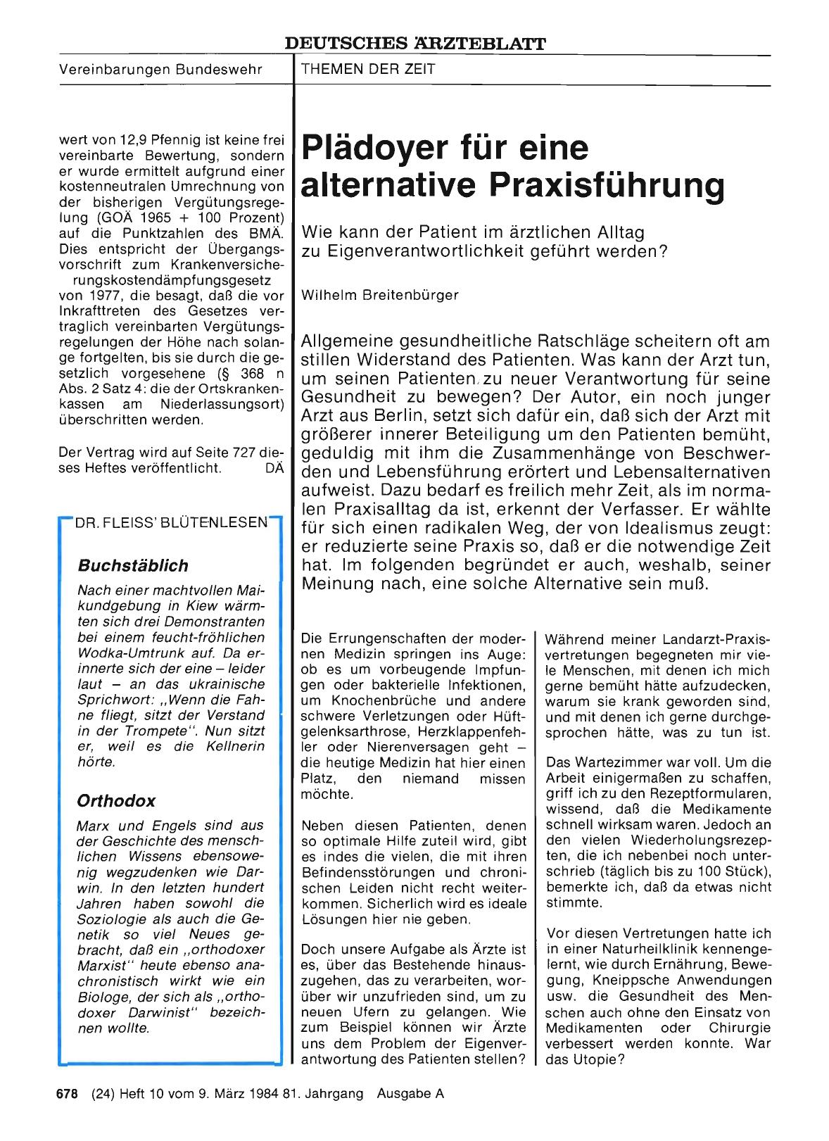 Vorschauseite 1: Plädoyer für eine alternative Praxisführung
