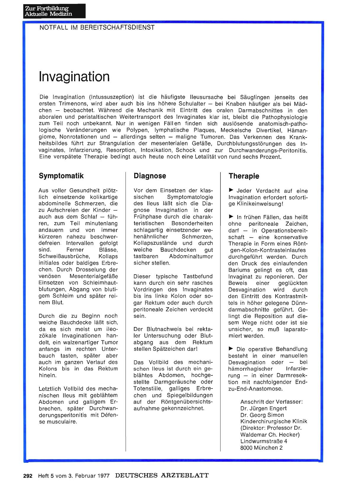 Vorschauseite 1: Invagination