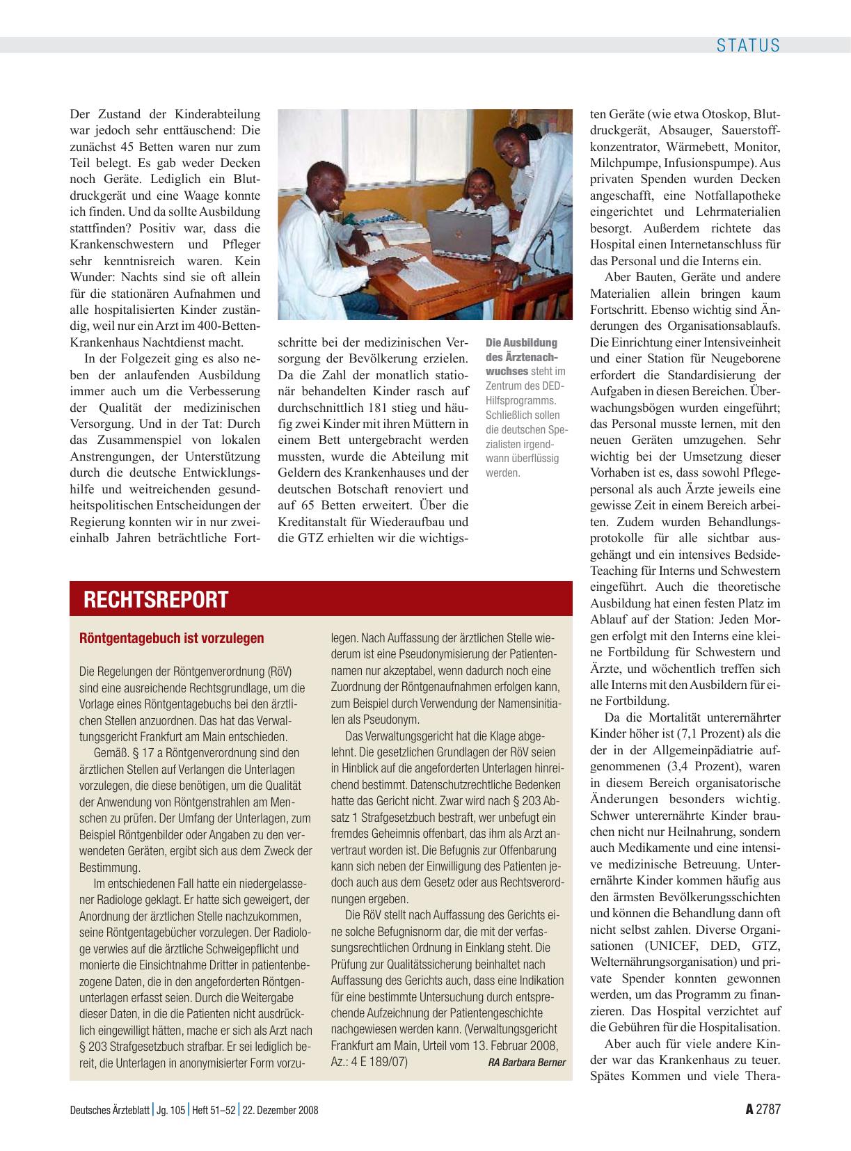 Vorschauseite 1: Röntgentagebuch ist vorzulegen
