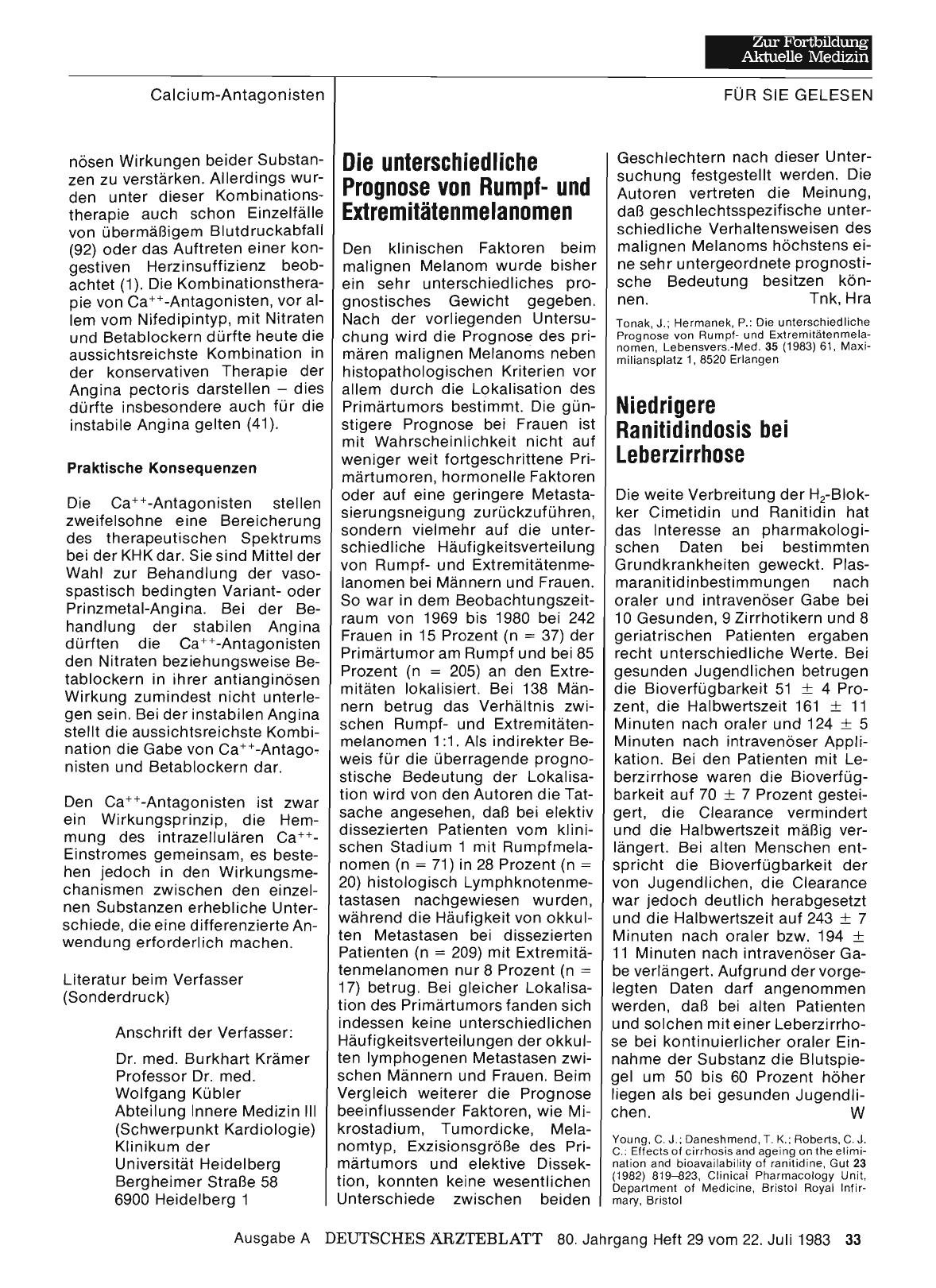 Vorschauseite 1: Die unterschiedliche Prognose von Rumpfund Extremitätenmelanomen