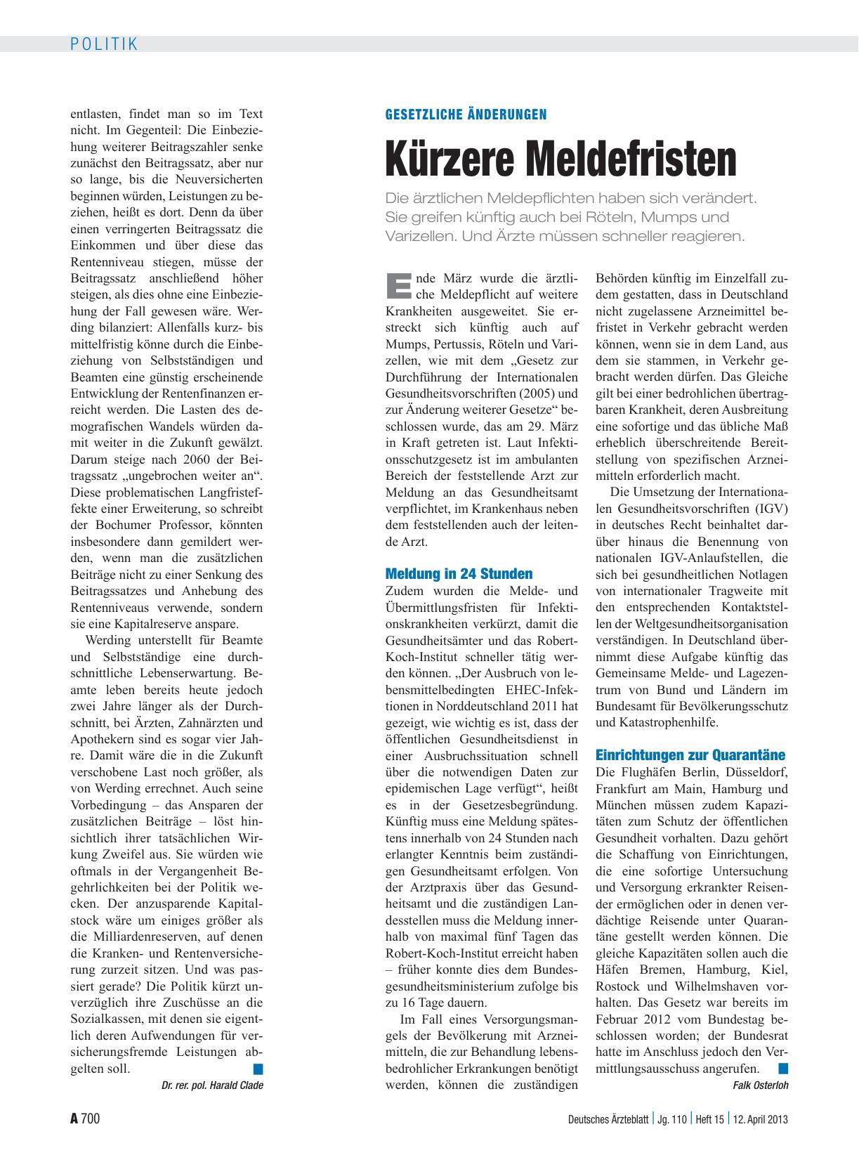 Vorschauseite 1: Gesetzliche Änderungen: Kürzere Meldefristen