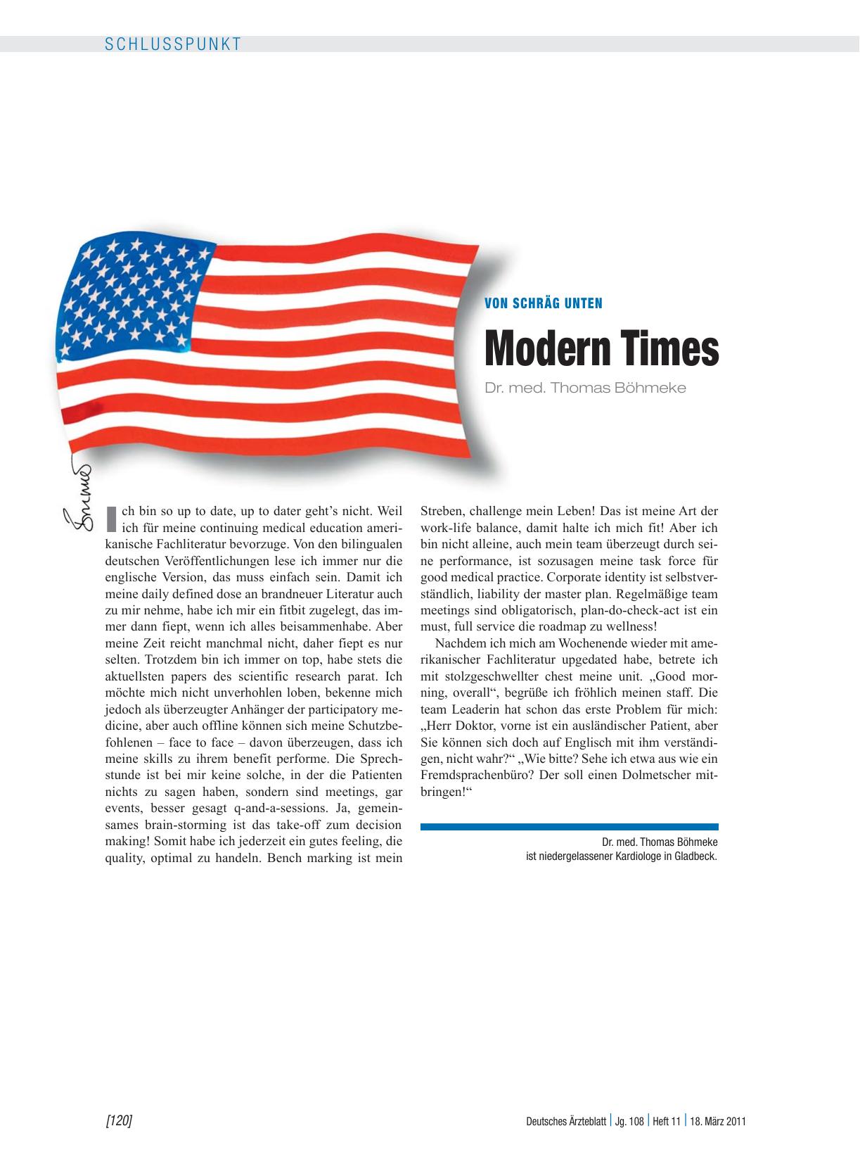 Vorschauseite 1: Von schräg unten: Modern Times