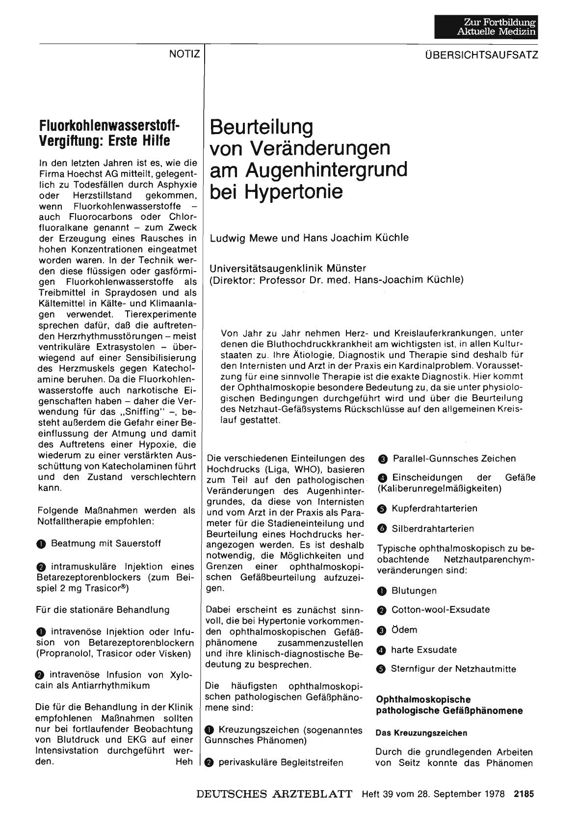 Vorschauseite 1: Beurteilung von Veränderungen am Augenhintergrund bei Hypertonie