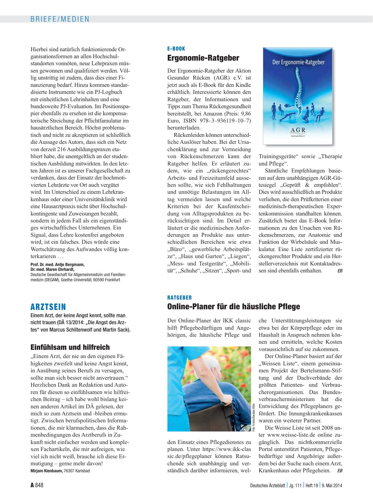 Vorschauseite 1: Arztsein: Einfühlsam und hilfreich