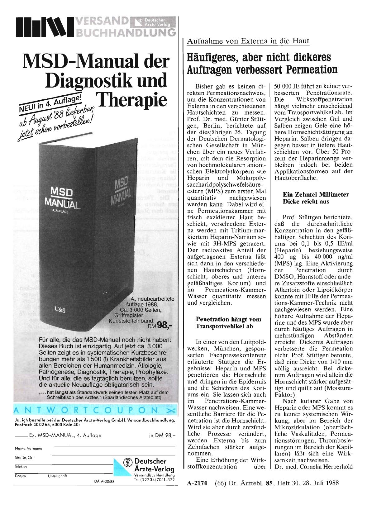 Vorschauseite 1: Aufnahme von Externa in die Haut: Häufigeres, aber nicht dickeres Auftragen verbessert Permeation