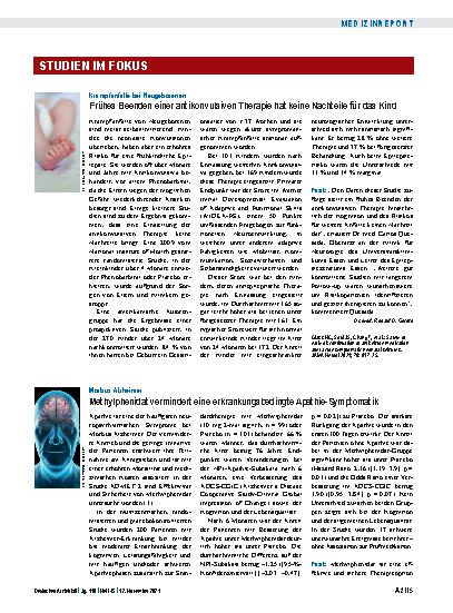 Vorschauseite 1: Krampfanfälle bei Neugeborenen: Frühes Beenden einer antikonvulsiven Therapie hat keine Nachteile für das Kind