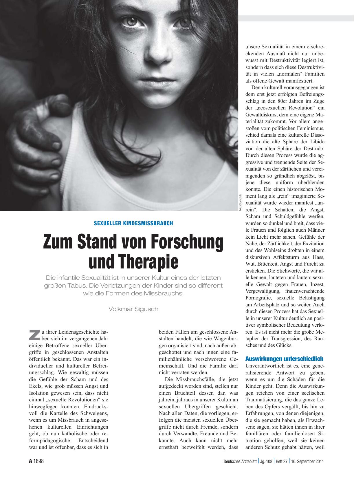 Vorschauseite 1: Sexueller Kindesmissbrauch: Zum Stand von Forschung und Therapie