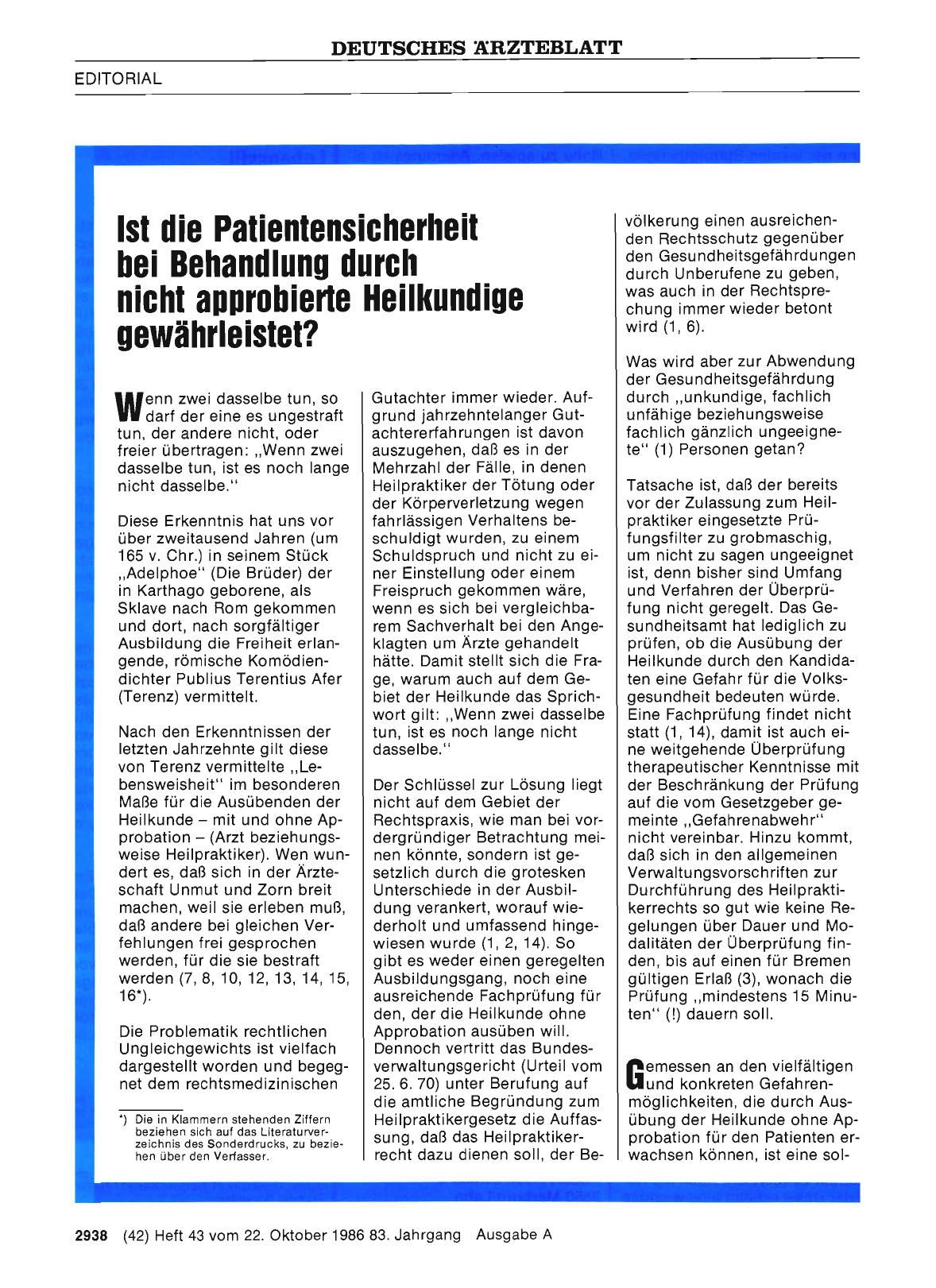 Vorschauseite 1: Ist die Patientensicherheit bei Behandlung durch nicht approbierte Heilkundige gewährleistet?
