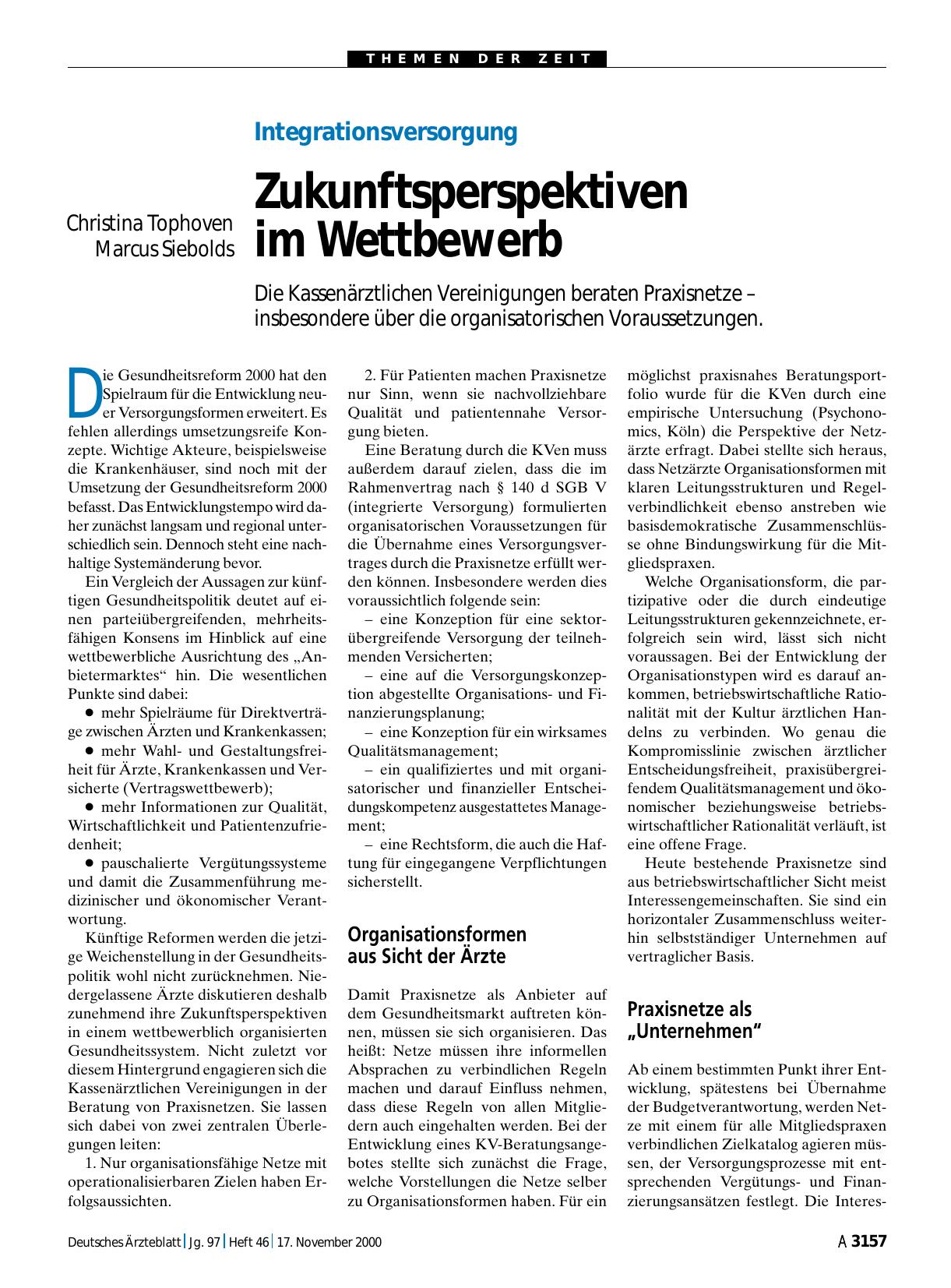 Vorschauseite 1: Integrationsversorgung: Zukunftsperspektiven im Wettbewerb