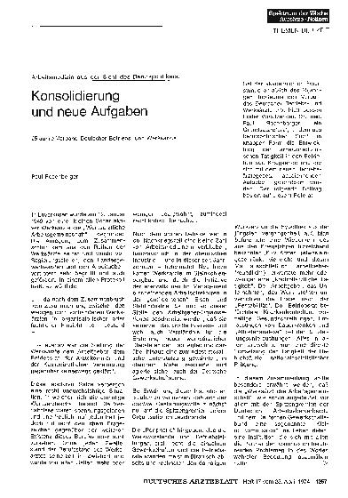 Vorschauseite 1: Arbeitsmedizin aus der Sicht des Berufspolitikers: Konsolidierung und neue Aufgaben