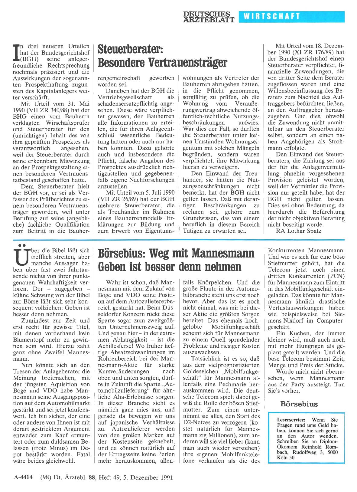 Vorschauseite 1: Steuerberater: Besondere Vertrauensträger