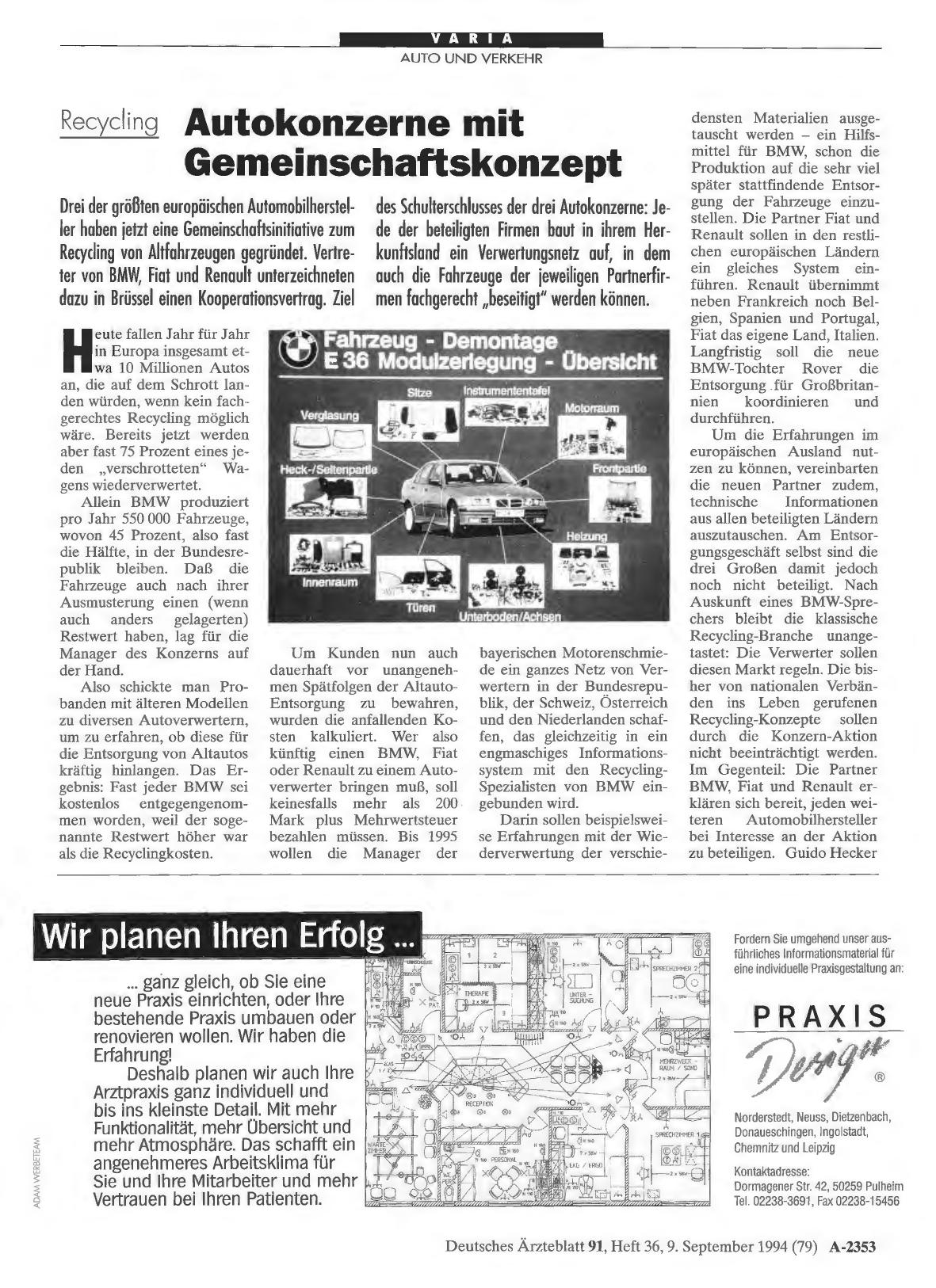 Vorschauseite 1: Recycling: Autokonzerne mit Gemeinschaftskonzept