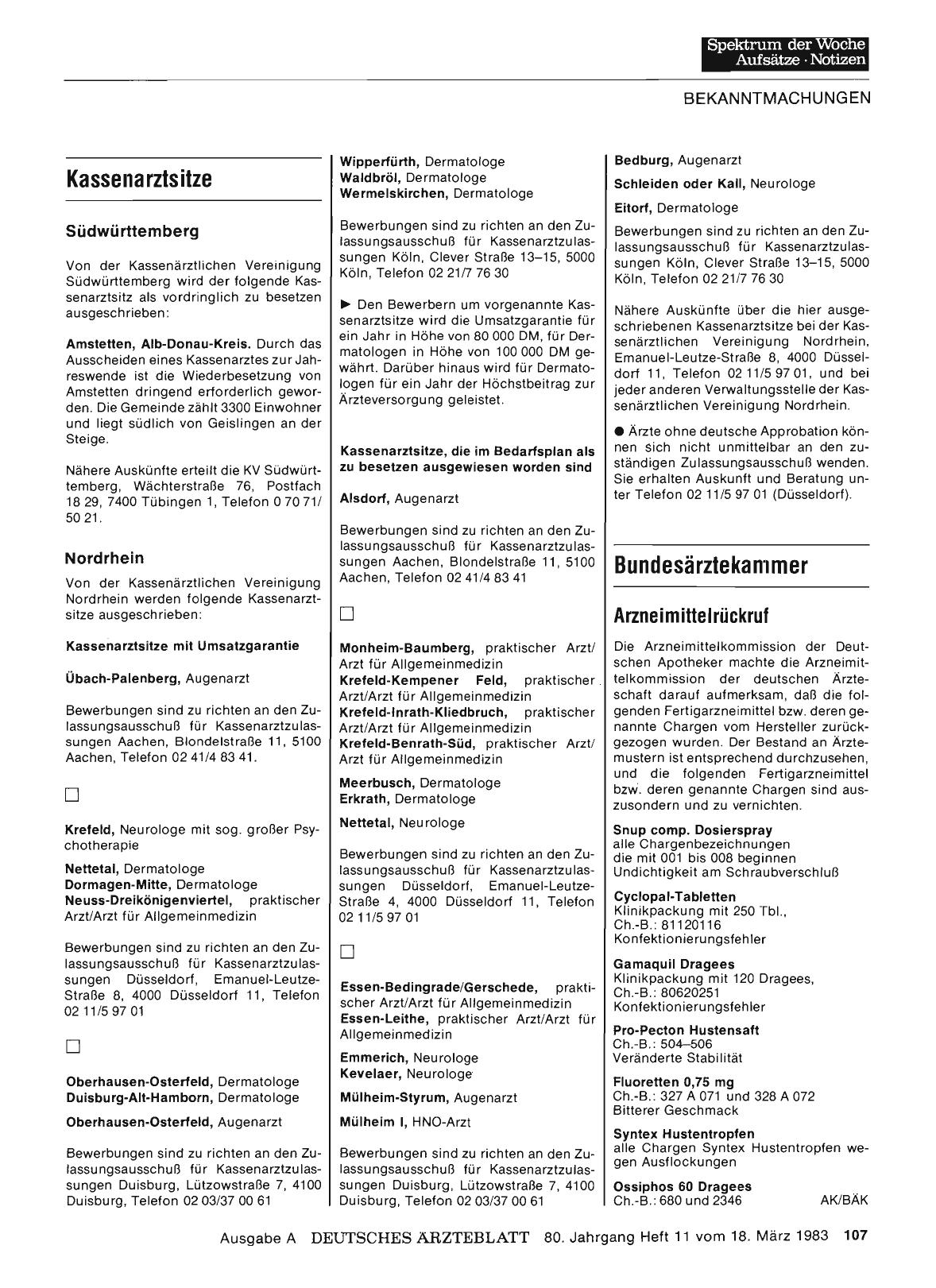 Vorschauseite 1: Kassenarztsitze