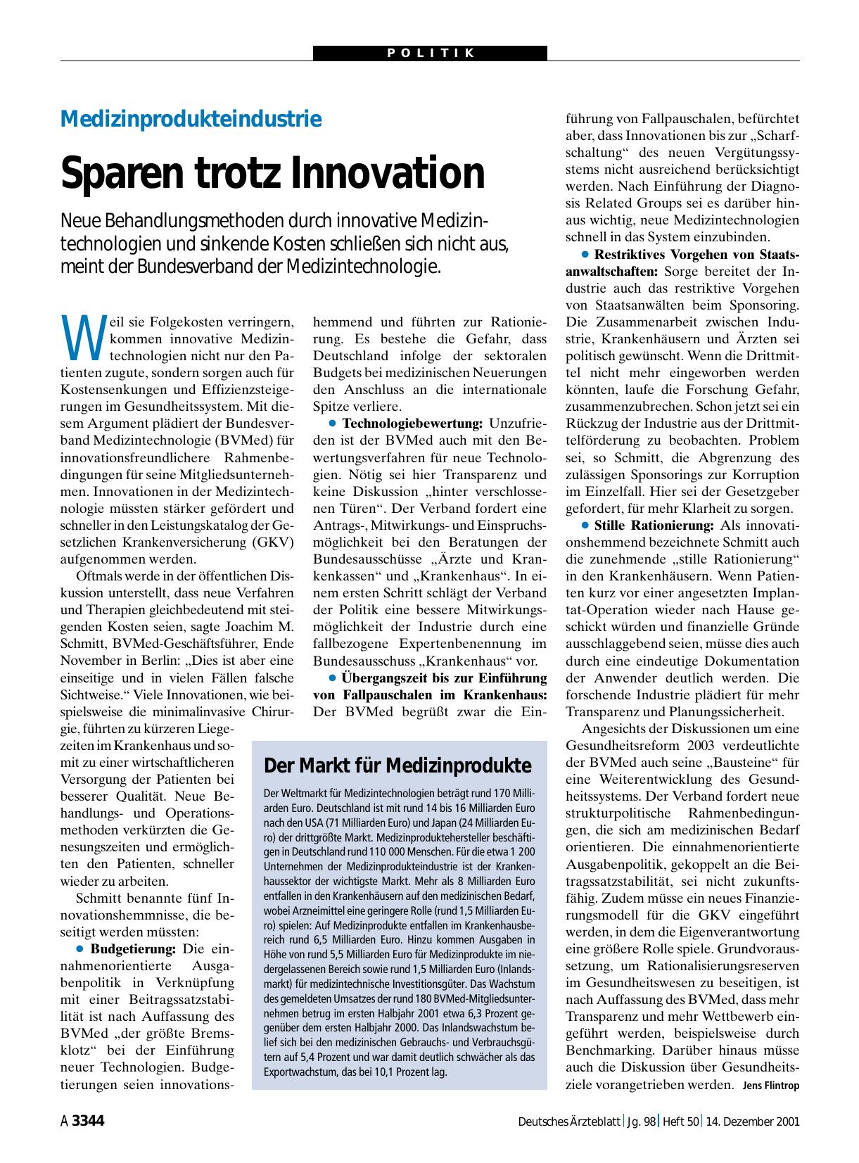 Vorschauseite 1: Der Markt für Medizinprodukte