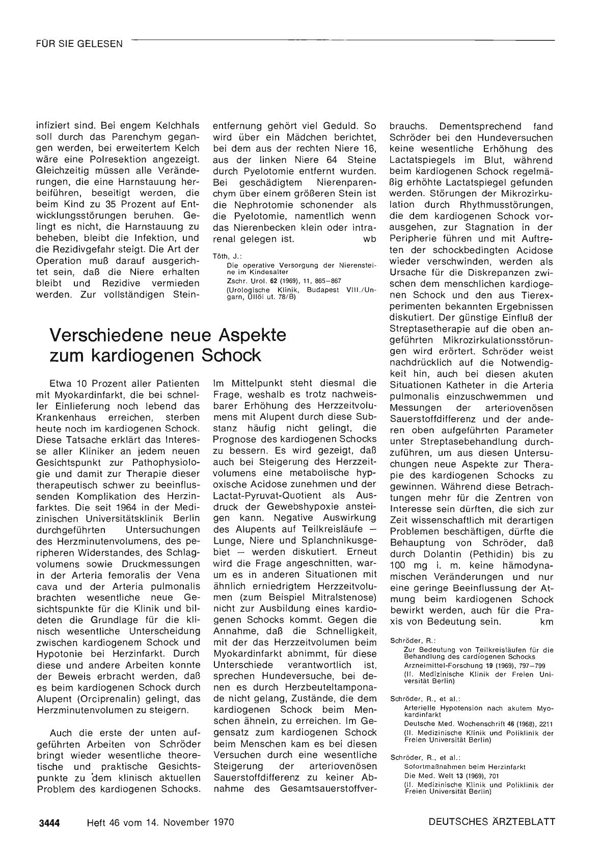 Vorschauseite 1: Verschiedene neue Aspekte zum kardiogenen Schock