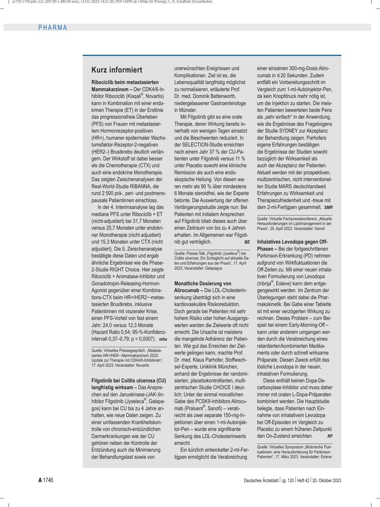 Vorschauseite 1: Kurz informiert.