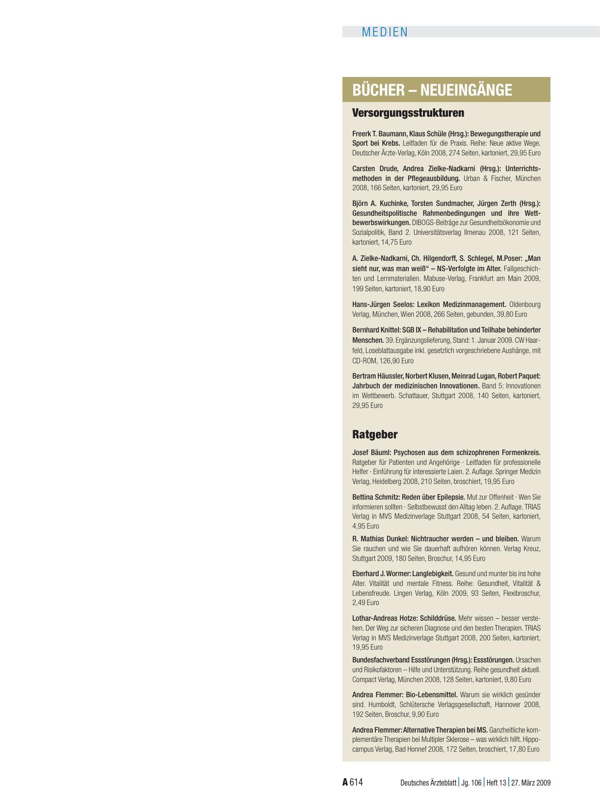 Vorschauseite 1: Bücher - Neueingänge