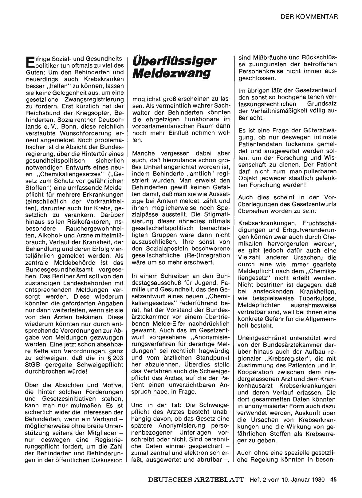 Vorschauseite 1: Überflüssiger Meldezwang