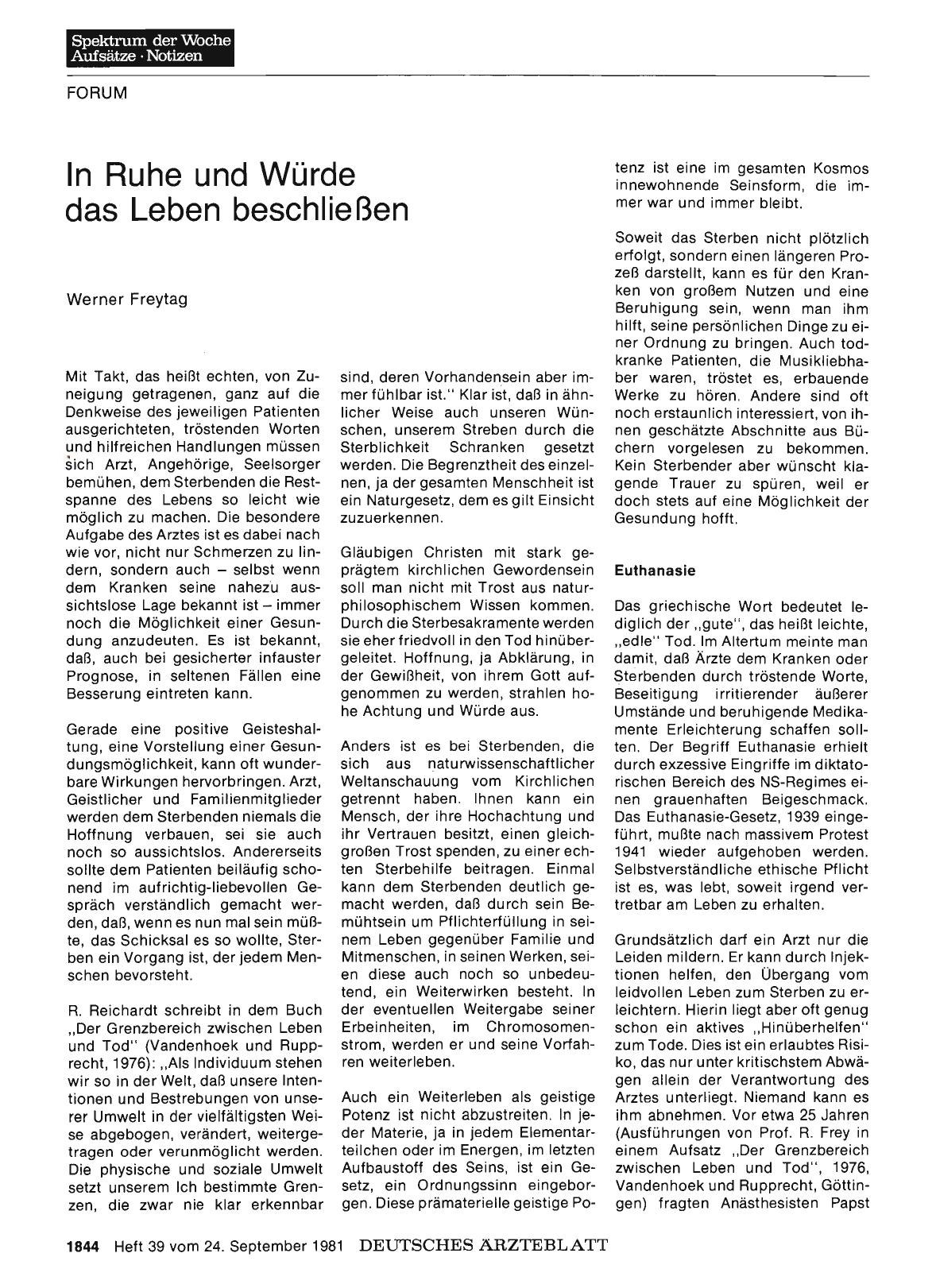 Vorschauseite 1: In Ruhe und Würde das Leben beschließen