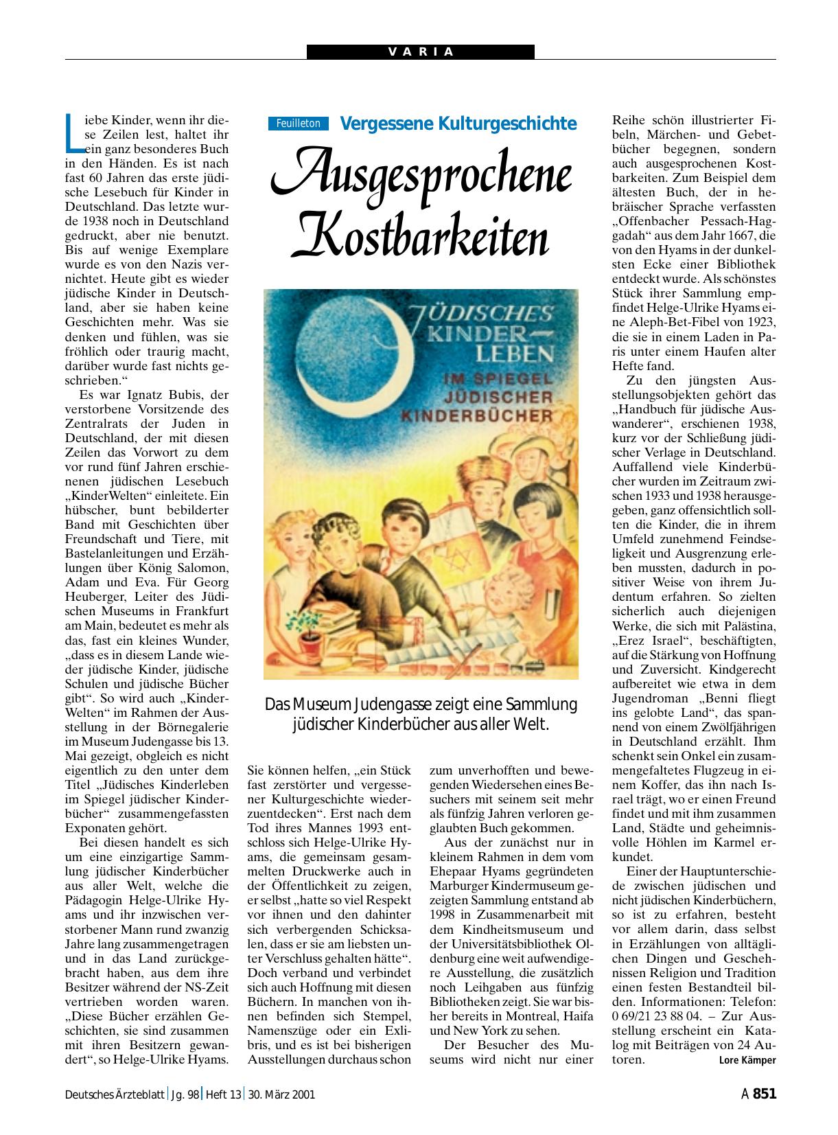 Vorschauseite 1: Vergessene Kulturgeschichte: Ausgesprochene Kostbarkeiten