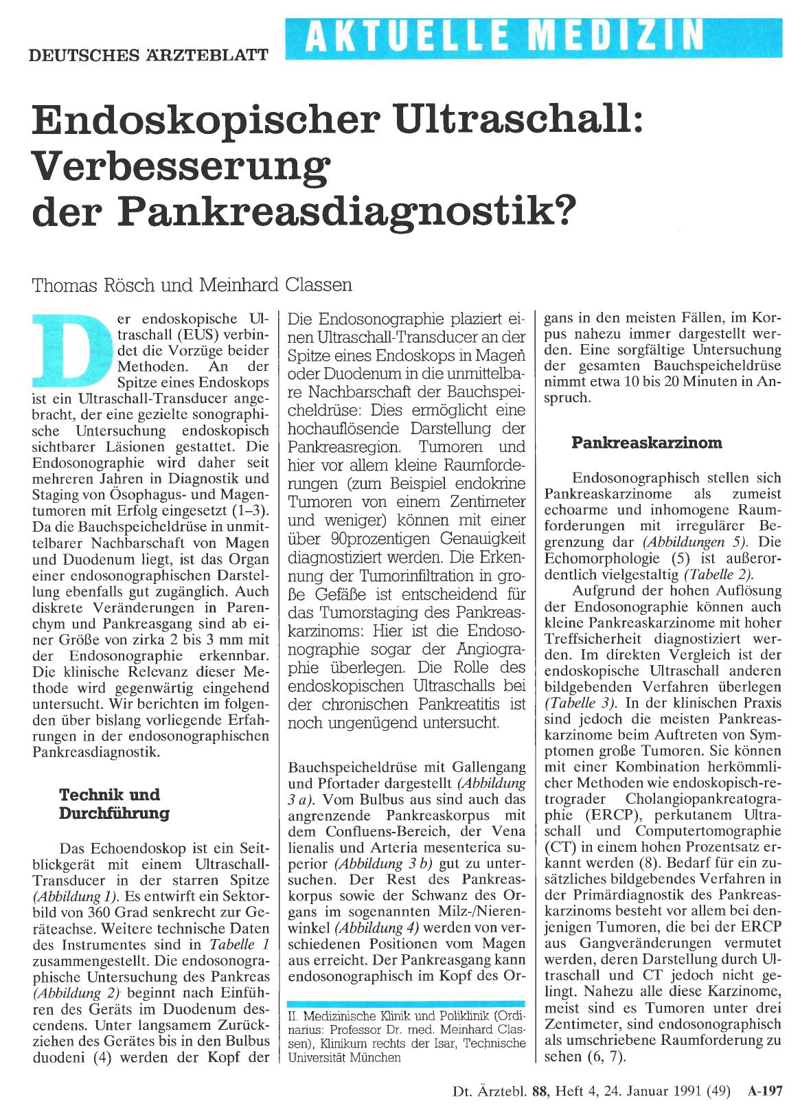 Vorschauseite 1: Endoskopischer Ultraschall: Verbesserung der Pankreasdiagnostik?